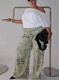 Mckinley Mid Rise Wide Leg Jeans Camouflage Curve
