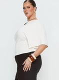 Arazia Cinched Short Sleeve Top White Curve