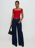 Daena Tie Detail Top Red