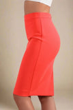 Pencil High Waist Bandage Knee Length Skirt Lipstick Red
