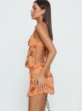 What A Coincidence Beaded Mini Skirt Orange