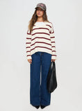 Forte Knit Sweater Red Cream
