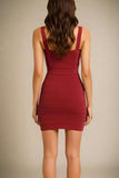Heidi Bandage Mini Dress Red Wine