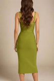 Heidi Bandage Midi Dress Olive Green