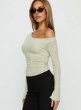 Synergies Long Sleeve Top Sage White Stripe