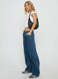 Tippie Low Rise Barrel Leg Jeans Mid Wash