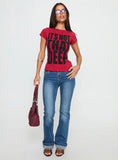 It's Not That Deep Graphic Baby Tee Red