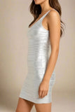 Cindy Bandage Mini Dress Silver