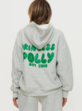 Princess Polly Hooded Sweatshirt Bubble Text Grey Marle Green