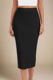 Pencil High Waist Bandage Midi Skirt Classic Black