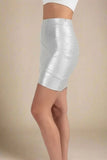 Jay High Waist Bandage Mini Skirt Silver
