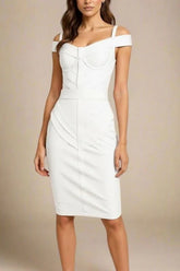 Sophia Bandage Dress White Pearl Sale