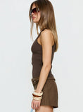 Kyrella Longline Tank Top Chocolate