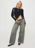 Karre Off The Shoulder Long Sleeve Top Black