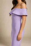 Billie Bandage Midi Dress Violet Purple