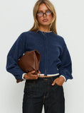 Amandi Zip Through Knit Jumper Navy / Cream