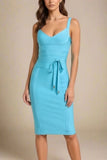 Bek Bandage Dress Sky Blue Sale