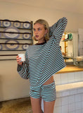 Kourt Bloomer Shorts Chocolate Sea Stripe