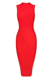 Grace Bandage Midi Dress Lipstick Red Sale