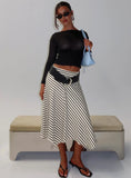 Cobee Asymmetrical Midi Skirt Multi Stripe