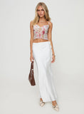 Fluttering Maxi Skirt White