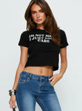 Im Not Mean Graphic Top Black