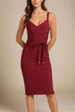 Bek Bandage Dress Red Wine