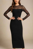 Robin Long Sleeve Bandage Maxi Dress Classic Black