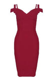 Sia Bandage Dress Red Wine Sale