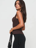 Kyrie Longline Corset Top Brown