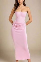 Hope Bodycon Wrap Maxi Dress Dusty Pink
