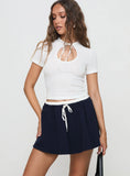 Seeing Double Mini Skirt Blue White