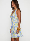 Neelia Mini Dress Blue Yellow