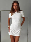 Avriana Off Shoulder T-Shirt Mini Dress White