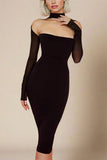 Lillian Bodycon Midi Dress Classic Black Sale