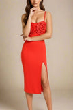 Faye Bandage Midi Dress Lipstick Red