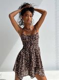 Barrett Mini Dress Brown Floral