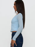 This Fate Long Sleeve Ring Detail Top Blue