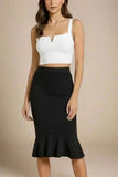 Brooke Bandage Crop Top White Pearl