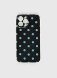 Ferrera iPhone Case Black Blue Polka