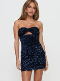 Club Classics Strapless Mini Dress Navy