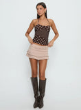 Deei Double Ruffle Mini Skort Oatmeal