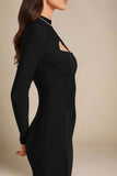 Brooke Long Sleeve Bandage Midi Dress Classic Black