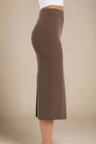Pencil High Waist Bandage Midi Skirt Tan Brown