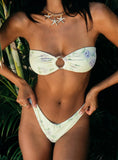 Macs Bandeau Bikini Top Yellow Purple Floral