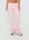 Pace Setter Active Foldover Waist Flared Leggings Pink