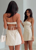 Luvstruck Strapless Mini Dress Beige Tall