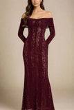 Rose Long Sleeve Bodycon Maxi Dress Sangria Purple