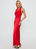 Big Deal Halter Maxi Dress Red