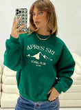 Apres Ski Crew Neck Sweatshirt Green Cream